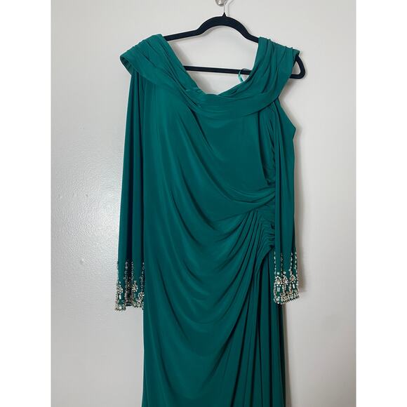 MAC DUGGAL DRESS GOWN 16 GREEN MOTHER OF BRIDE BRIDESMAID HOLIDAYS FORMAL - Picture 6 of 16
